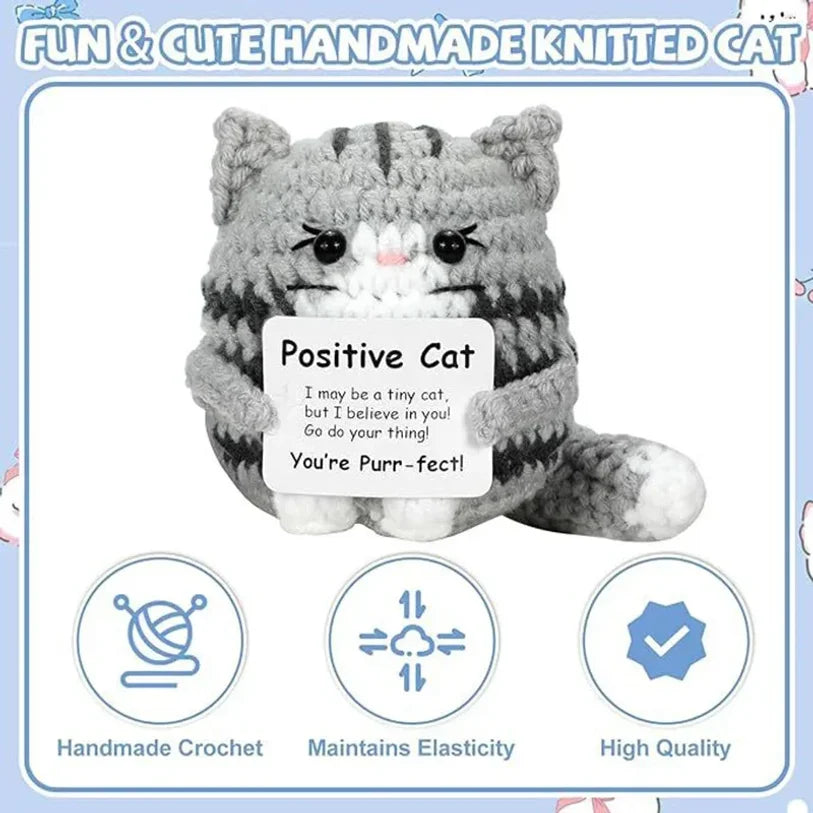 Handmade Crochet Cat Doll Ornament – Knitted Home Decor Gift