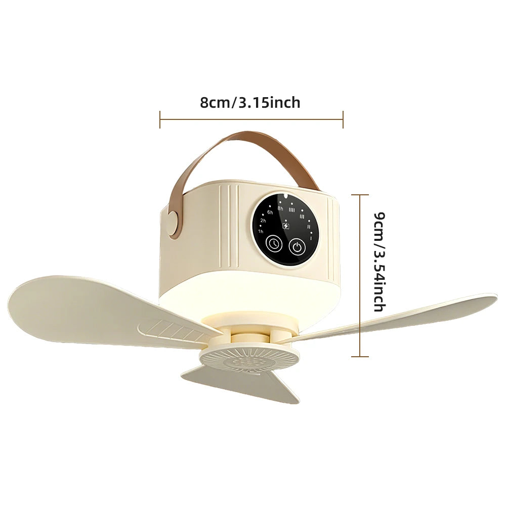 3 LED Light Portable Ceiling Fan 4 Speeds 4 Timers Support Mosquito Repellent Outdoor Camping Hanging Tent Fan with Remote Peaceful Pleasures Health and Wellness