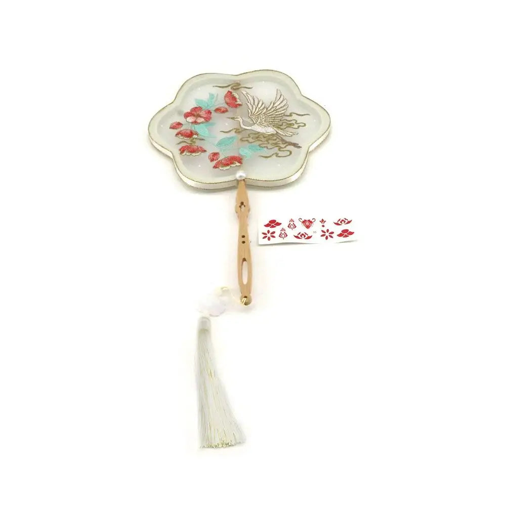 Hanfu Dancing Hand Fan – Bamboo Embroidery Decor & Photo Prop