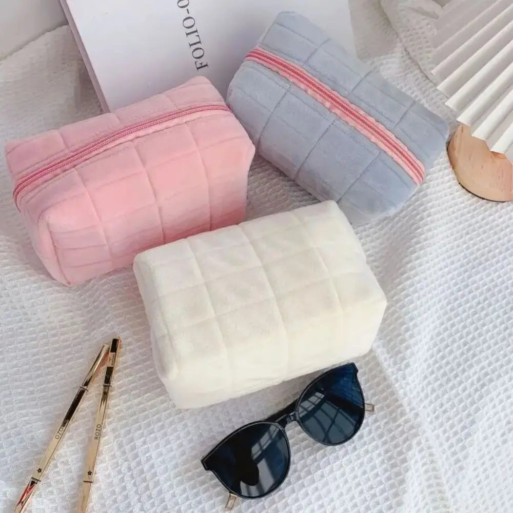 1pc Pink/White/Blue Pillow Design Cosmetic Bag Pencil Case Pen Pouch Large-capacity Student Storage Pencil Case Peaceful Pleasures Health and Wellness
