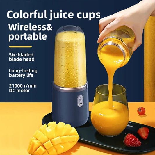 FLAREMORE Portable USB Blender – 400ml Travel Juicer, 6-Blade Portable Personal Blender Oasis Select