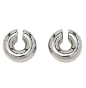 Women's Gold Hoop Earrings – 18K Stainless Steel, Waterproof