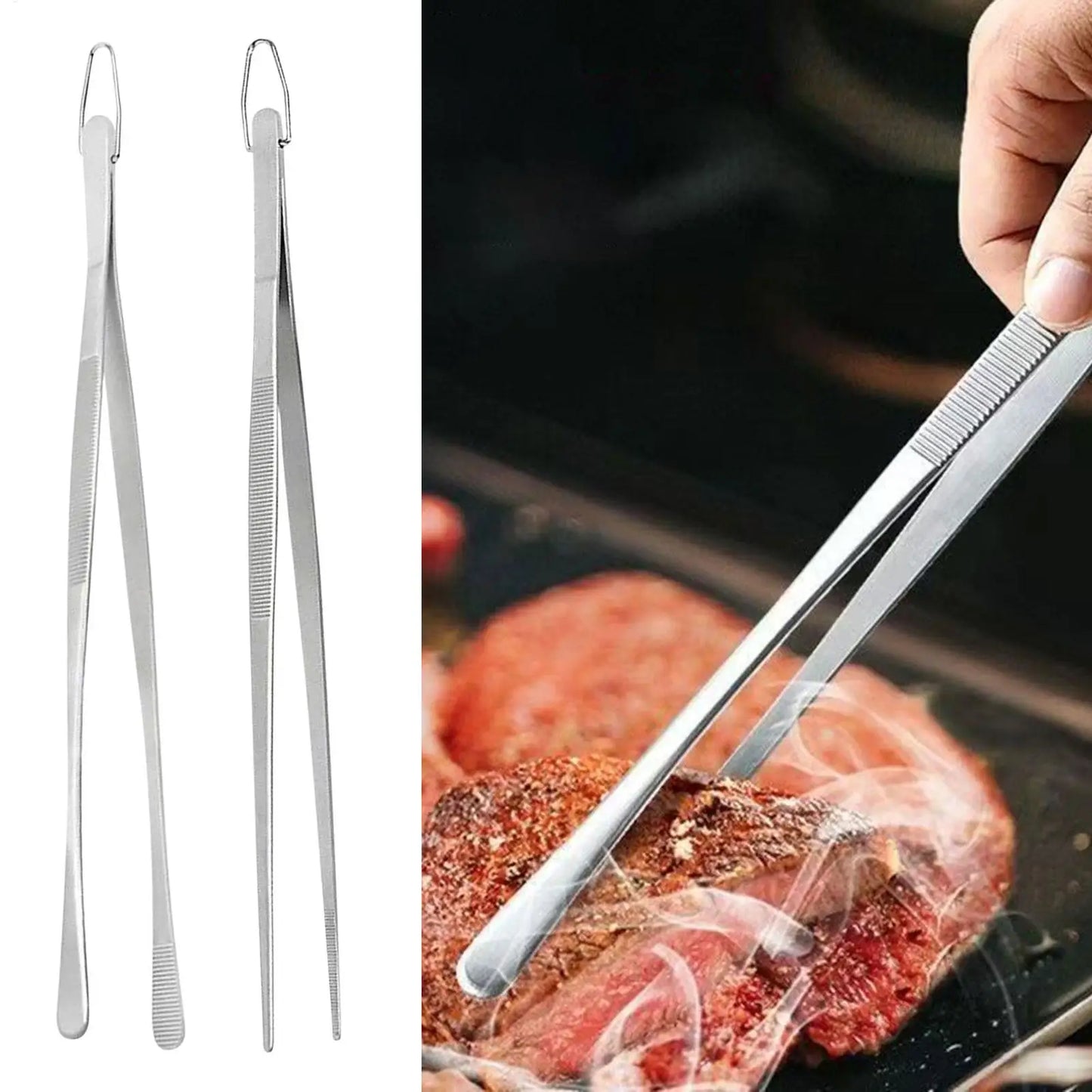 Stainless Steel Kitchen Tongs | BBQ Grill & Cooking Tongs