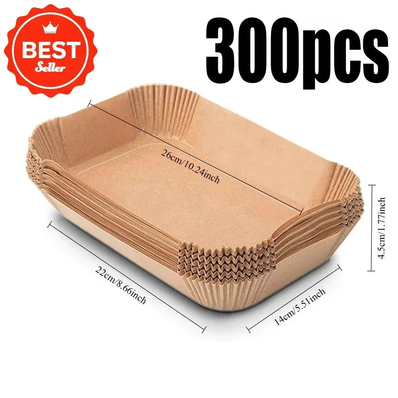 Extra Large Rectangular Paper Air Fryer Liners – Non-Stick