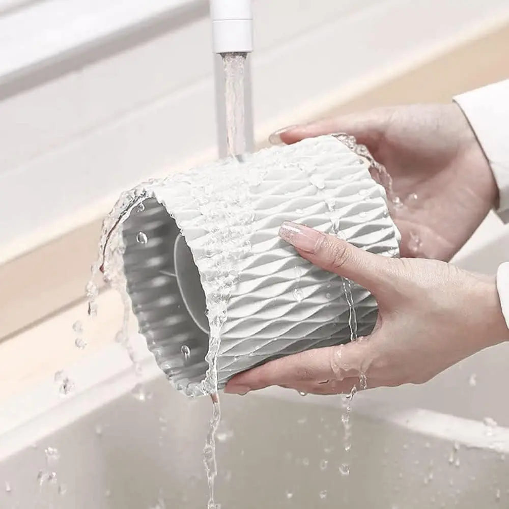 360° Rotating Makeup Organizer – 5-Compartment Brush Holder