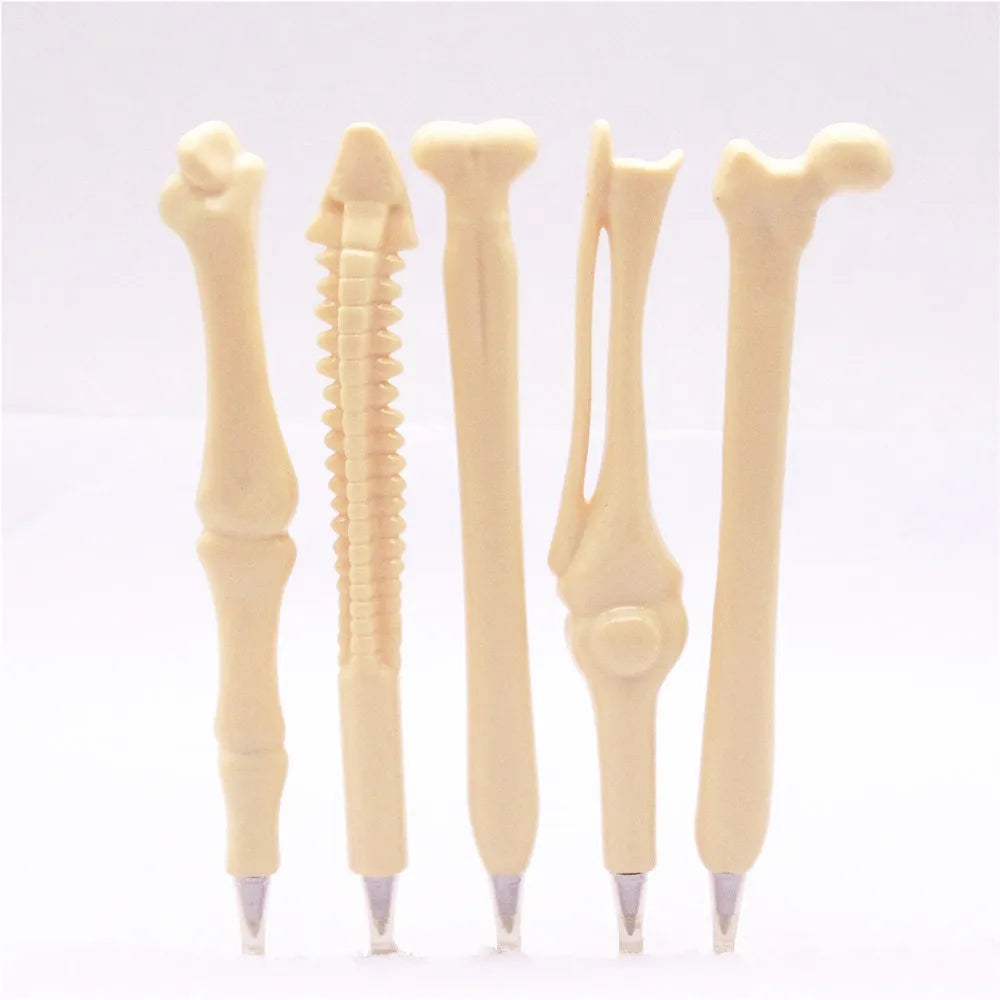 1PC Different Styles Pen Bone Shape Ballpoint Pen New Creative School Office Stationery Peaceful Pleasures Health and Wellness black set