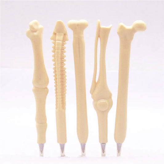 1PC Different Styles Pen Bone Shape Ballpoint Pen New Creative School Office Stationery Peaceful Pleasures Health and Wellness black set