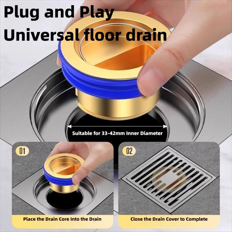 Toilet Shower Copper Floor Drain Core Anti Odor and Insect Repellent Device Springboard Self Sealing Core Bathroom Accessories Peaceful Pleasures Health and Wellness