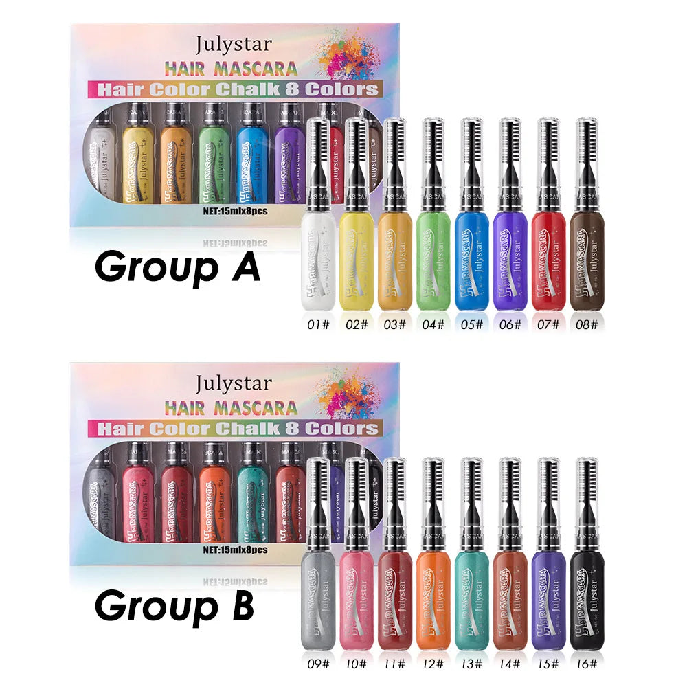 8-Color Waterproof Mascara Set – Bold Multi-Shade Lashes