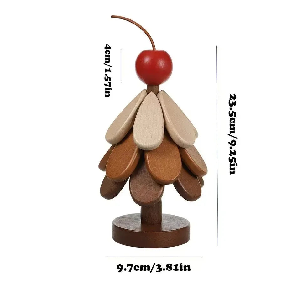 Christmas Tree Wooden Trivet & Heat Insulation Mat | Foldable Pot Pad – Star & Cherry Style
