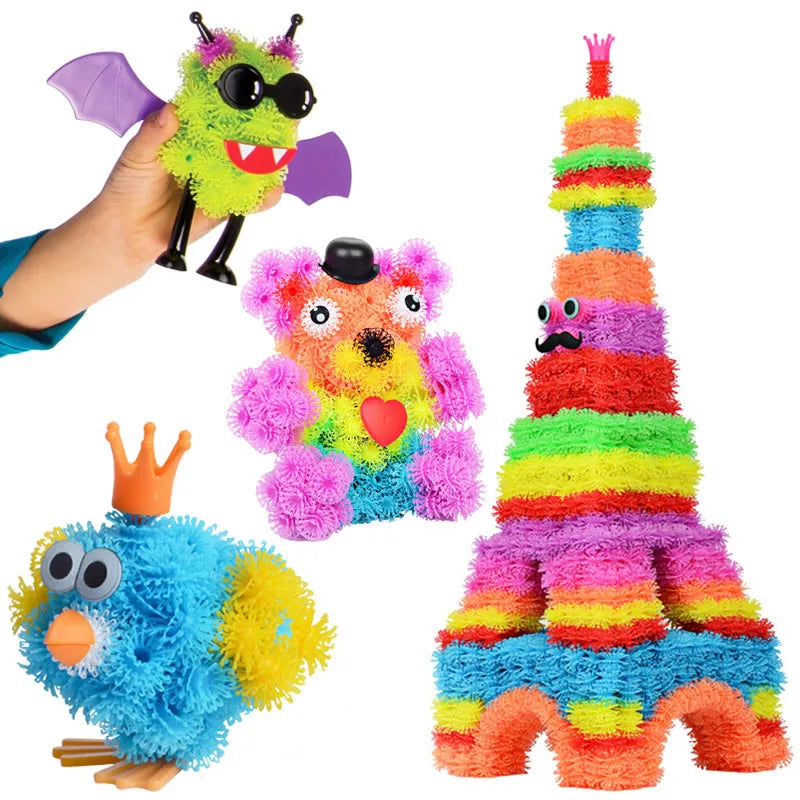 Sticky Thorn Ball Building Blocks Connect Toys Kids Toddlers 3D Model