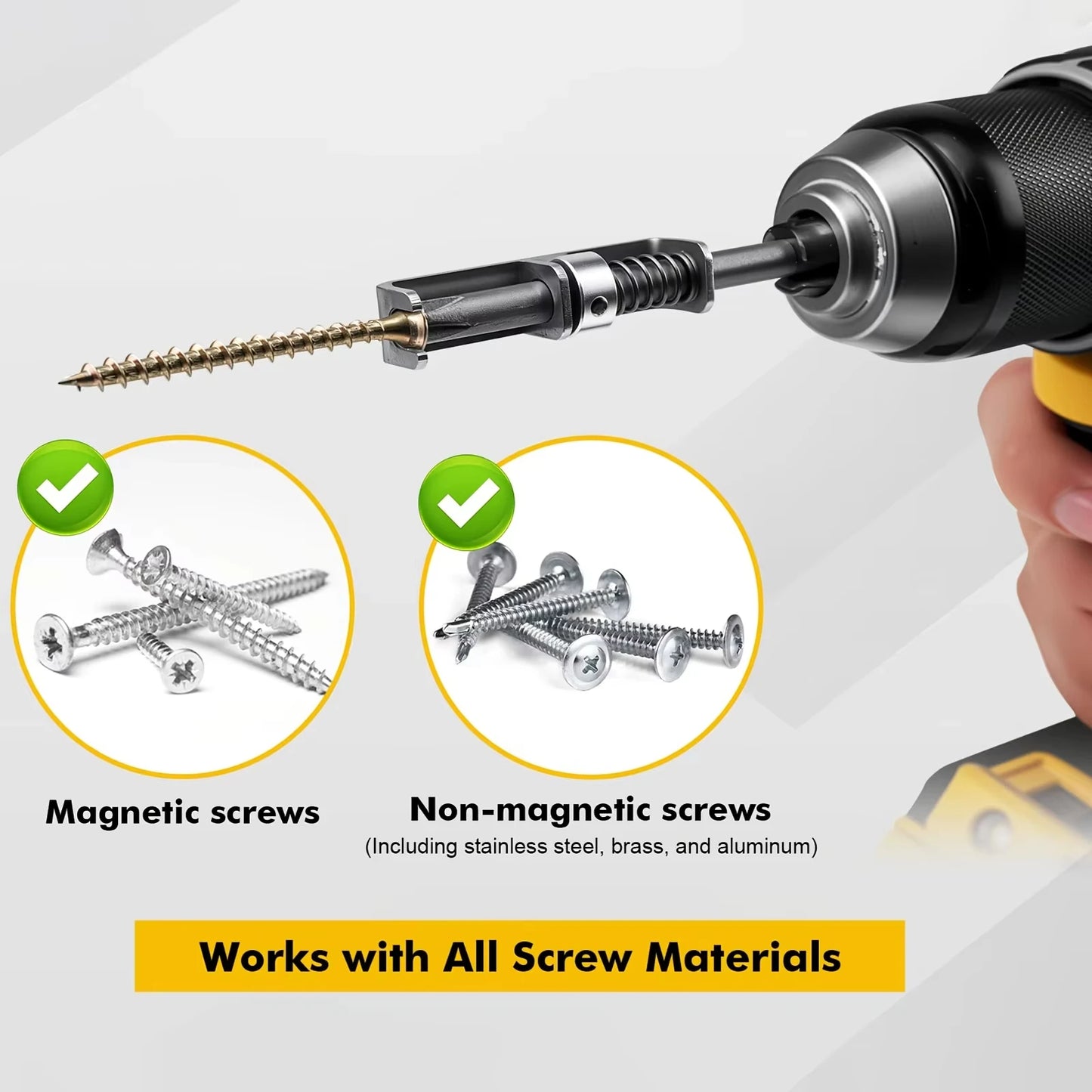 1/2pcs Screw Bit Holder Spring-Loaded Screw Holder Retaining Adapter Tool Quick Release Attachment Garage Repair Hardware Home Peaceful Pleasures Health and Wellness