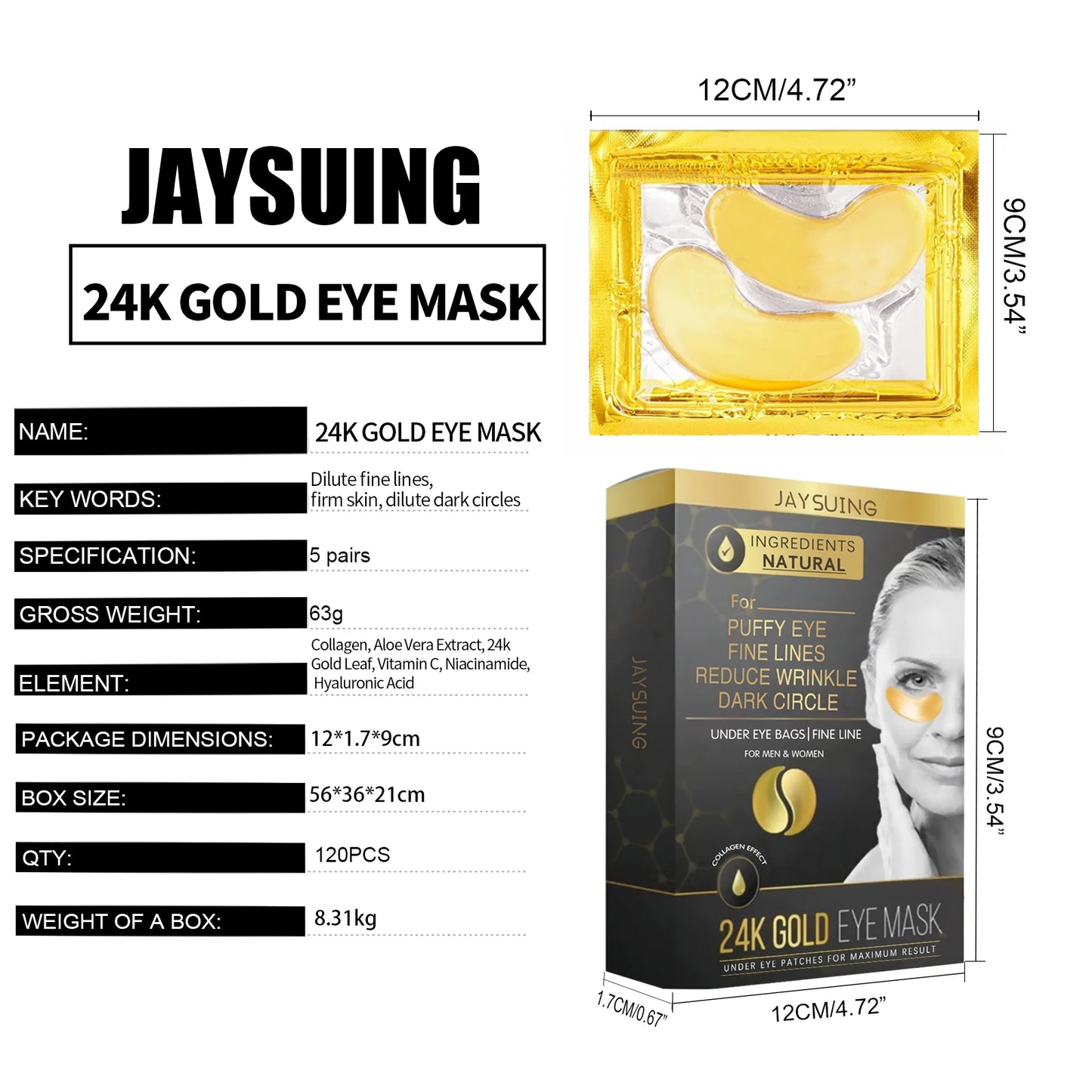 24k Gold Collagen Eye Patches Reduce Fine Lines Eliminate Puffiness And Dark Circles Tighten And Firm The Delicate Eye Area Peaceful Pleasures Health and Wellness