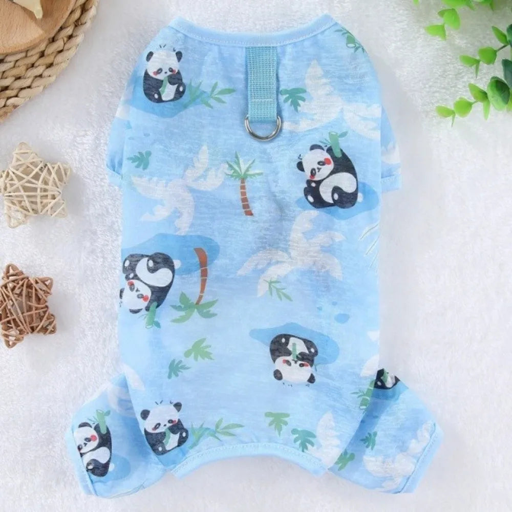 Breathable Dog Cooling Jumpsuit | Panda Print Pet Onesie