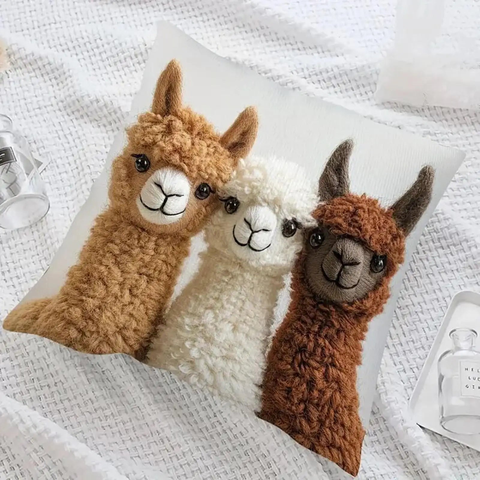 18x18 Inch Decorative Pillow Cases Cute Alpaca Soft Couch Pillow Covers Modern Decor for Living Room Bedroom Sofa Bed Chair Peaceful Pleasures Health and Wellness