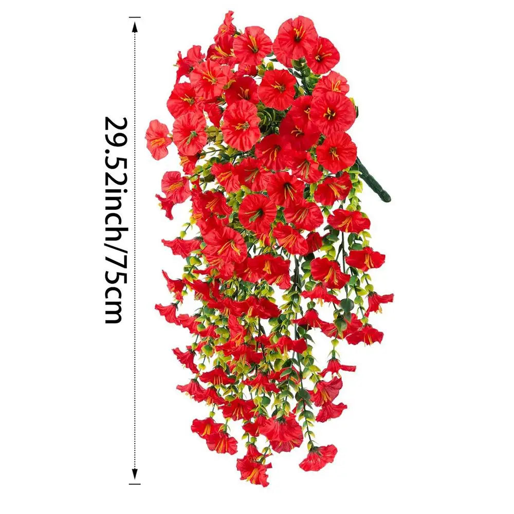 Artificial Petunias For Outdoors 2pcs Faux Petunias Artificial Plants Weatherproof UV Resistant Simulated Colorful Everlasting Peaceful Pleasures Health and Wellness Red CN