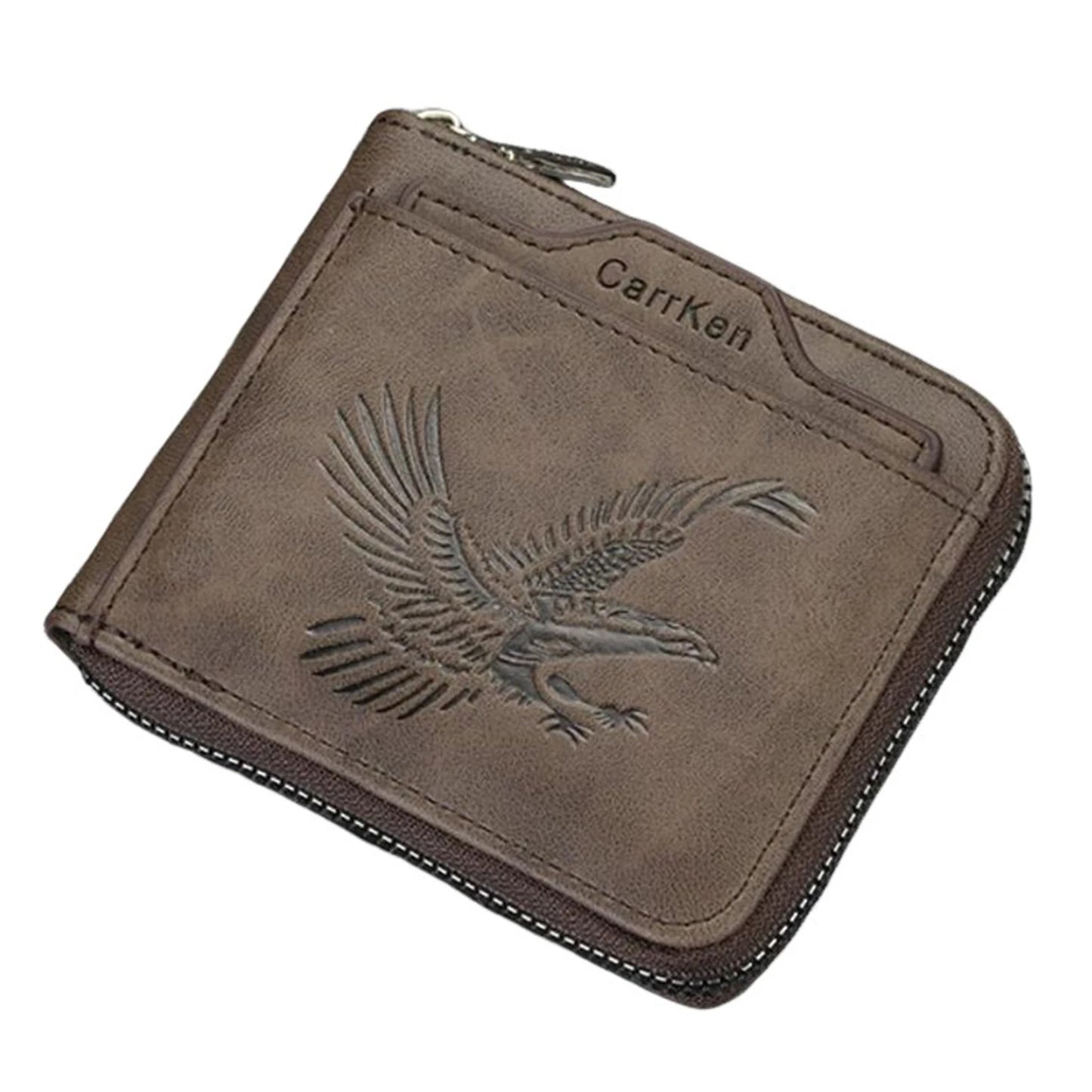 Men's Vintage Eagle-Embossed PU Leather Multi Card Wallet