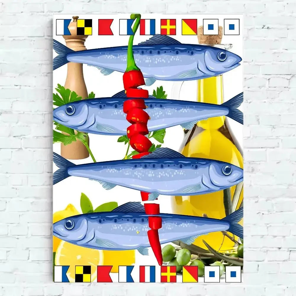 Colorful Ocean Fish Canvas Poster | Unframed Wall Art Print Canvas Wall Art Peaceful Pleasures Health and Wellness TL727 40x50cm Unframed