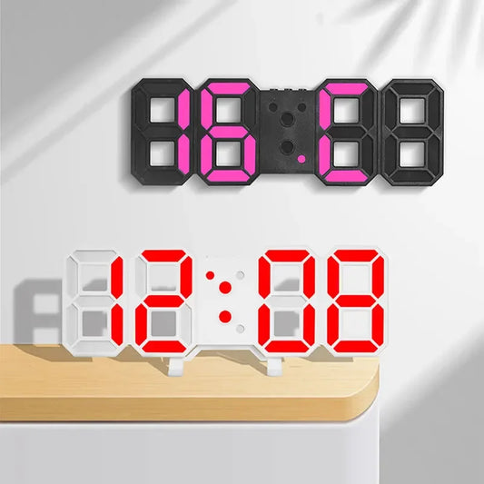 Modern LED Digital Wall Clock Triple Alarm Temperature Display LED Alarm Clock Peaceful Pleasures Health and Wellness