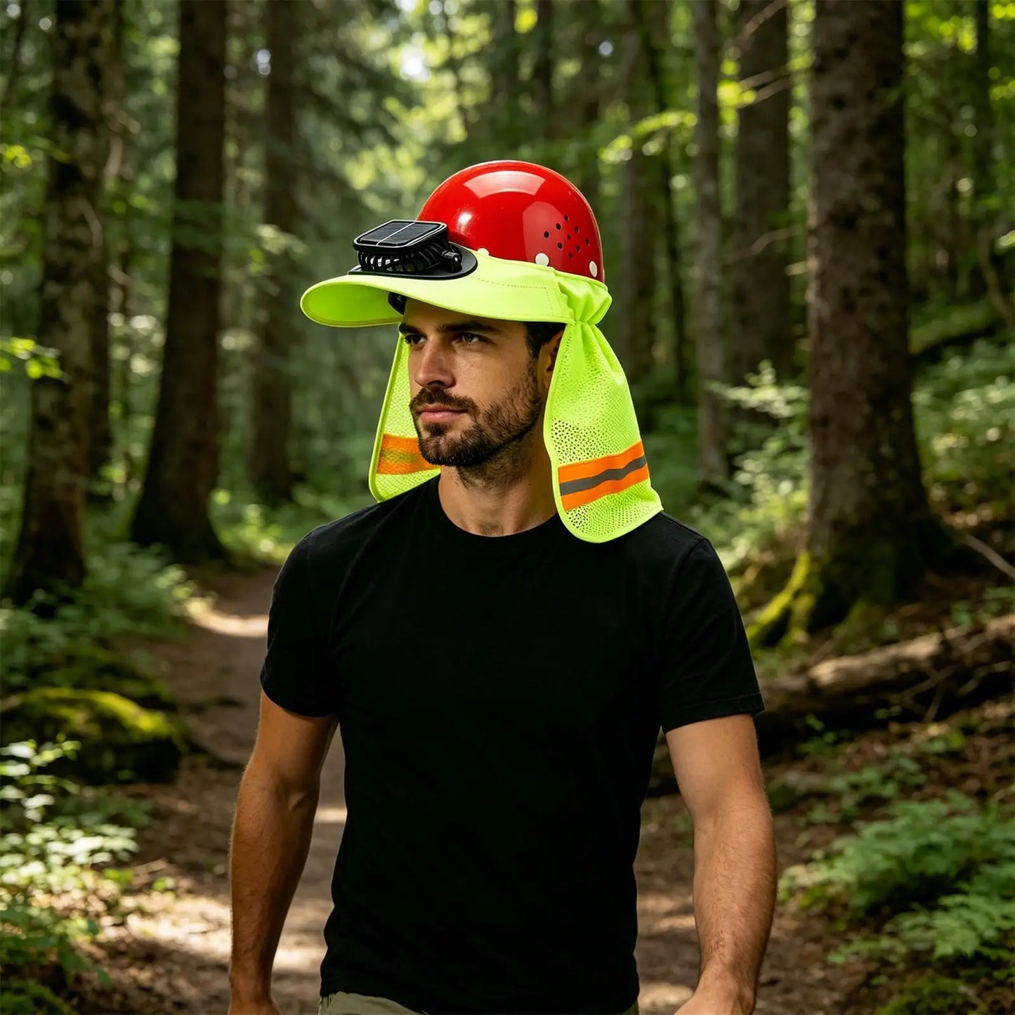 Solar Fan Hard Hat Sun Visor Wide Brim Helmet Cap With Cooling Fan Solar Powered Ventilated Safety Helmet For Construction Peaceful Pleasures Health and Wellness