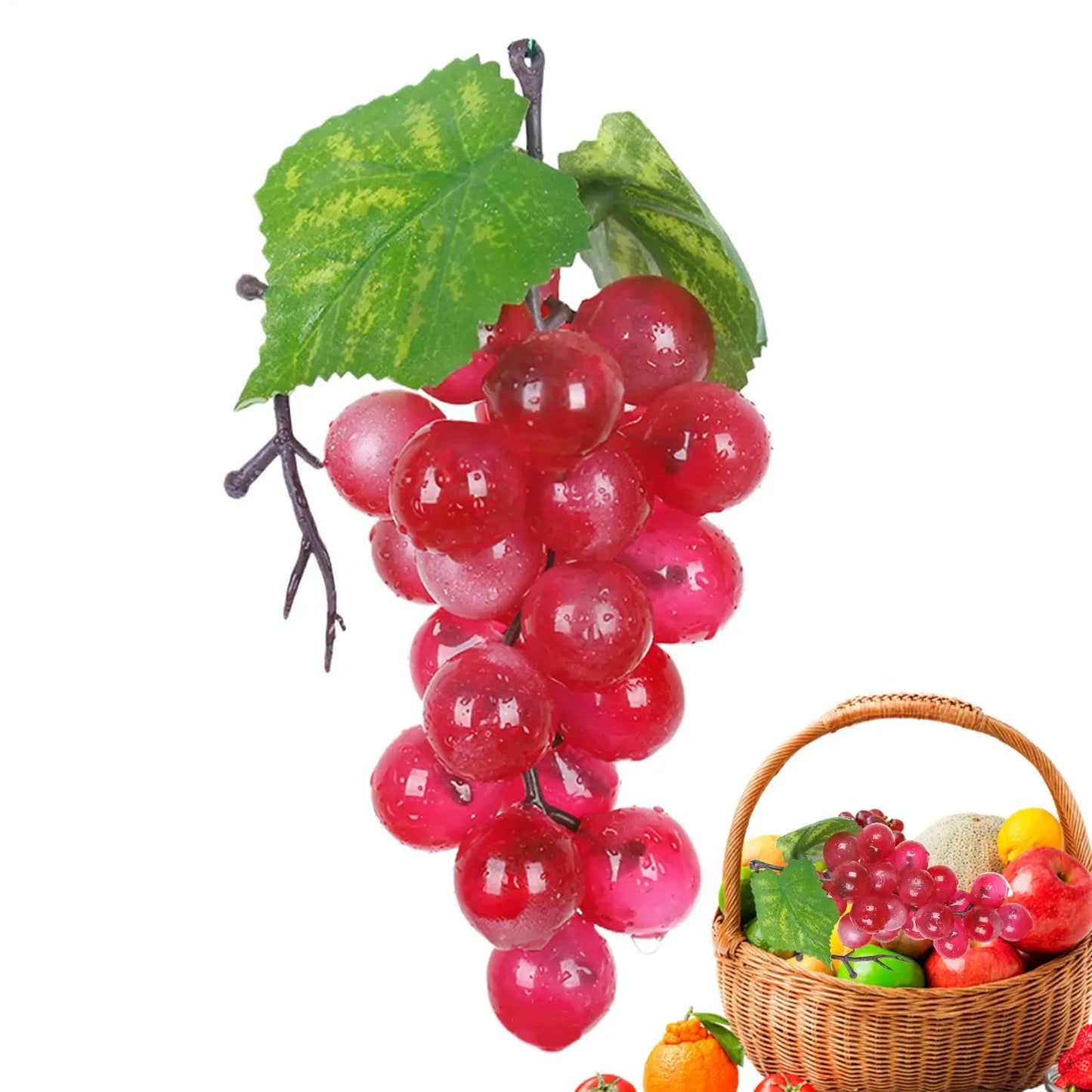 Artificial Grape Bunch – Faux Fruit Decor, Display & Photo Prop