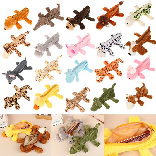 Cute Animal Plush Pencil Case – Lion Tiger Bear Pen Pouch Plush Pencil Case Peaceful Pleasures Health and Wellness