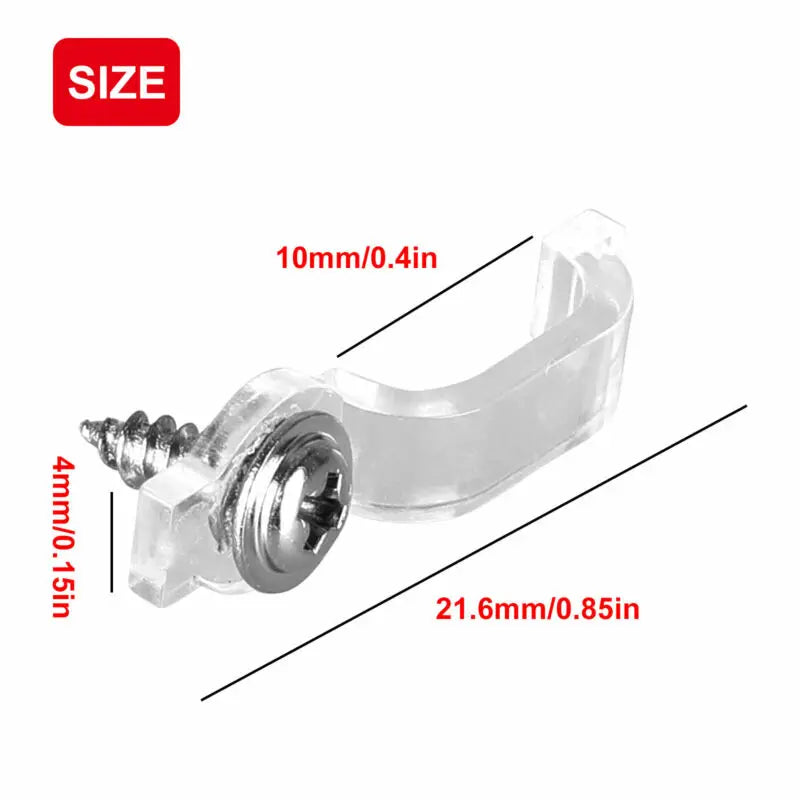 LED Strip Mounting Clips with Screws | 50 & 100 Pack, 10mm