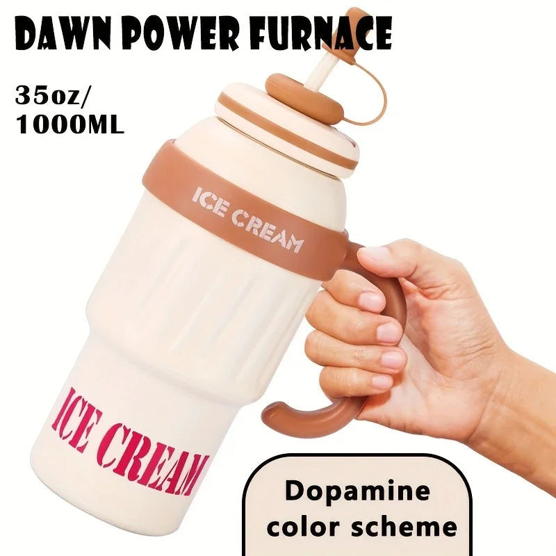 32oz Insulated Stainless Steel Water Bottle | Straw Lid & Handle