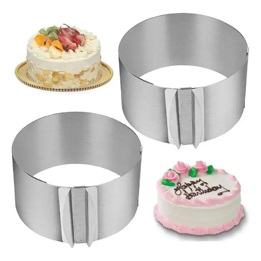 Adjustable Stainless Steel Round Cake Ring Mould for Mousse Adjustable Cake Ring Oasis Select Default Title
