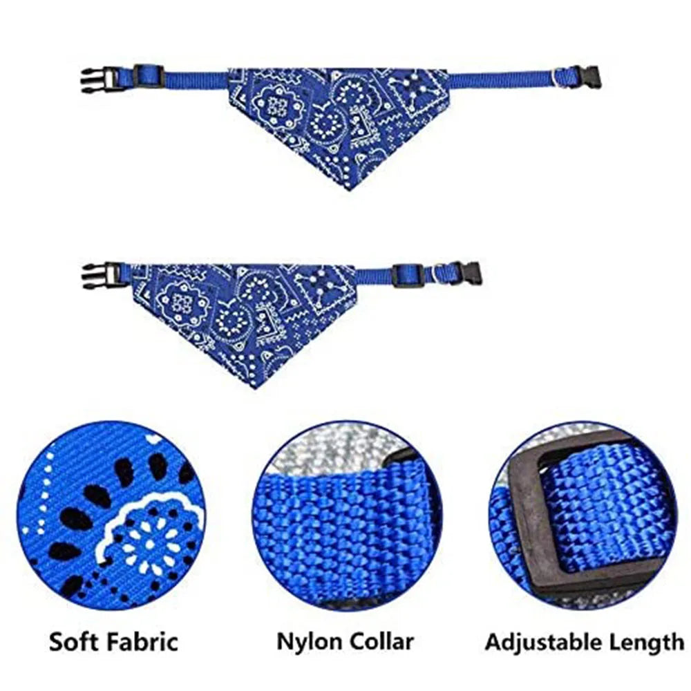 Pet Bandana Collar Scarf for Dogs Puppy & Cat Small Medium Large Dogs Adjustable Collars Red Blue Black Pink Stylish Dog Collar Peaceful Pleasures Health and Wellness