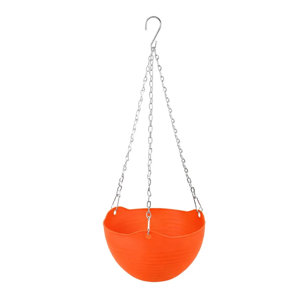 Durable Self-absorbing Hanging Basket Plastic Colorful Flower Pot Hanging Flower Pot Home Decor Peaceful Pleasures Health and Wellness Dark Orange
