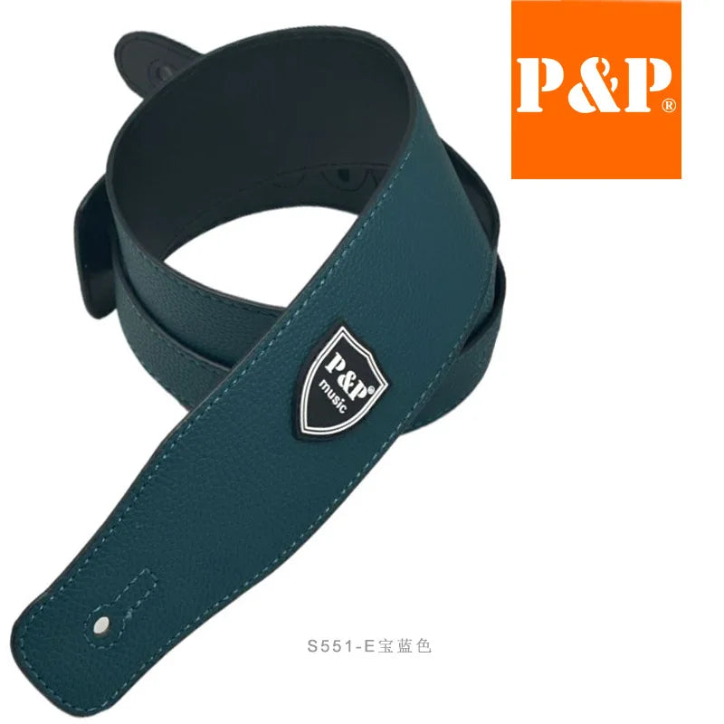 P&PWidth PU Leather Guitar Strap Widen Adjustable Soft Belt Electric