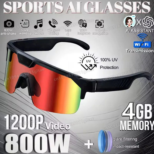 2026 Smart Glasses Men 8MP HD Camera 130+Languages Translation ChatGPT WIFI Video Recording Bluetooth Call Audio Glasses Women Peaceful Pleasures Health and Wellness