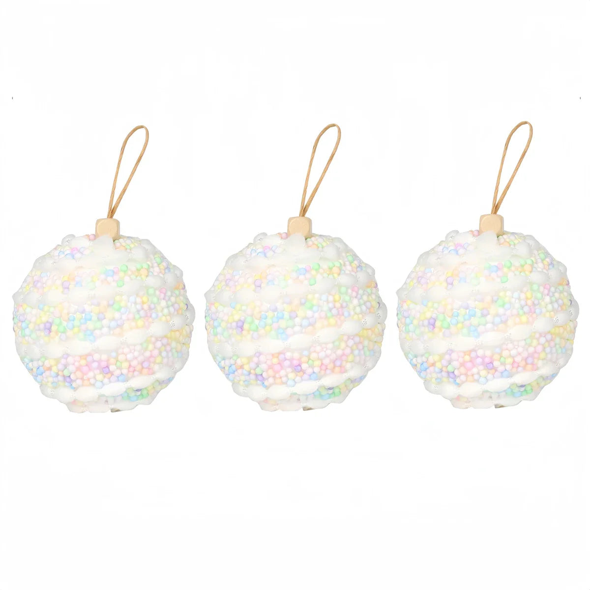 Elegant 8CM Christmas Ball Ornaments Set of 3 | Holiday Decor