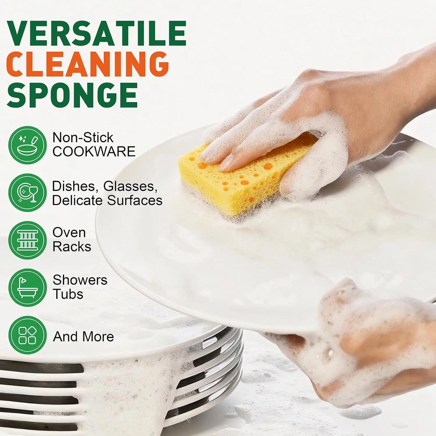 6-Pack Kitchen Sponge Scrubber Set – Oil-Resistant Cleaning