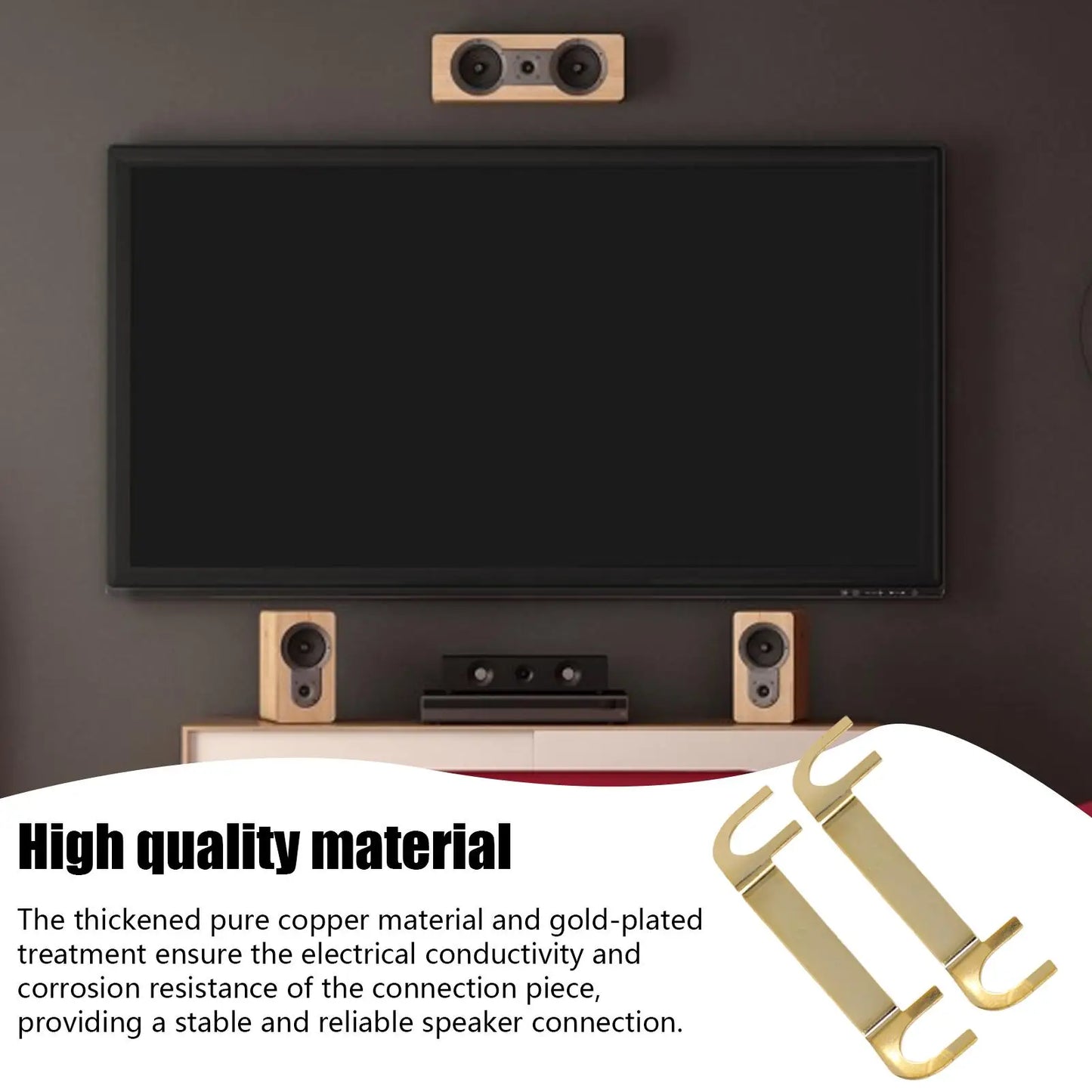 Pure Copper Gold-Plated Speaker Wire Connectors – 2Pcs DIY