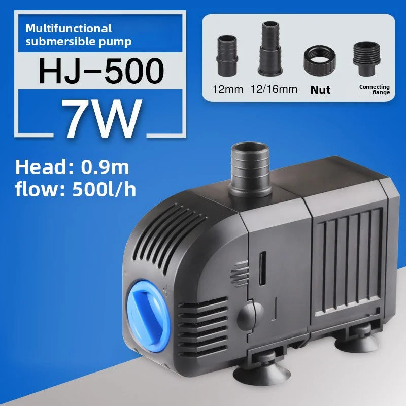 Fish Tank Quiet Frequency Circulating Filtration Pump 7/8/20/25/35/45/55W Multi-Function Submersible Aquarium Water Pond Pumps Peaceful Pleasures Health and Wellness HJ-500 7W