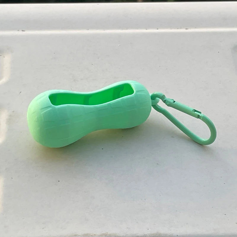 Bow Candy Peanut Shape Silicone Lipstick Cover Keychains Portable Solid Color Lipstick Storage Bag Light Weight Lip Balm Holder Peaceful Pleasures Health and Wellness B Green