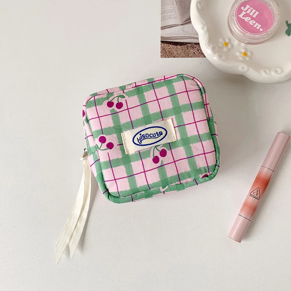 Mini Makeup Bag with Compartments | Cute Zipper Cosmetic Pouch Cosmetic Pouch Peaceful Pleasures Health and Wellness D