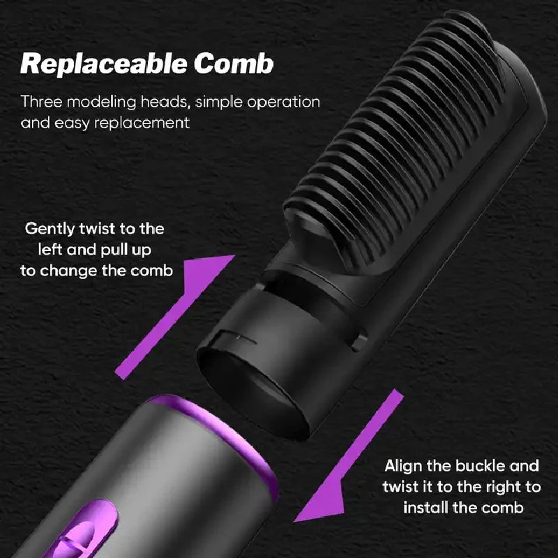 5 In 1 Hair Dryer Electric Hot Air Brush Multifunctional Hair Straightener Curler Blow Dryer Styling Set Peaceful Pleasures Health and Wellness
