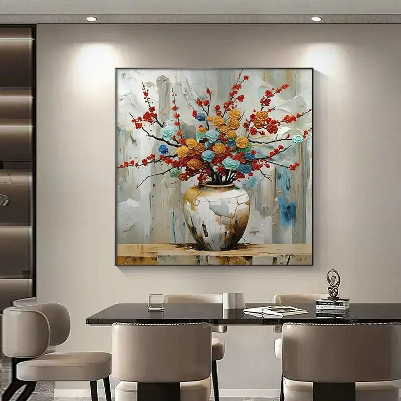 Modern Abstract Flower Living Room Decoration, Nordic Restaurant Background, Hanging Painting, Sofa Decoration, Home Decoration Peaceful Pleasures Health and Wellness No frame 2 High120cmx200cm