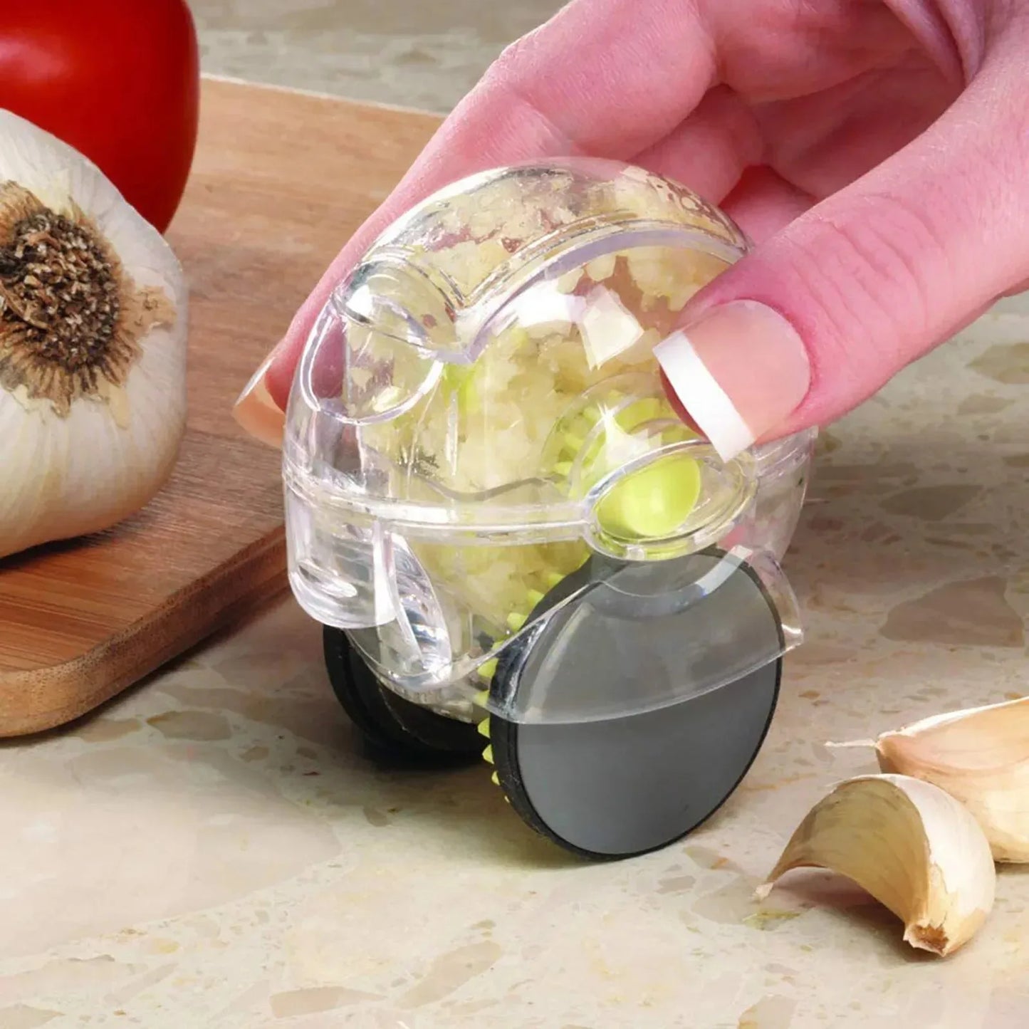 Kitchen Gadget Tool Garlic Chopper Wheel Garlic Mincer Roller Kitchen Aid Garlic Hand Crusher Kitchen Items Outils Cuisine Peaceful Pleasures Health and Wellness