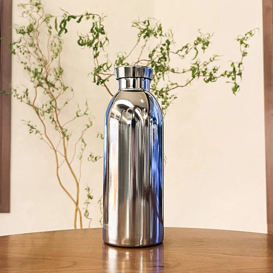 Mirror-Finish Stainless Steel Insulated Travel Cup 500ml Insulated Travel Cup Peaceful Pleasures Health and Wellness Silver 401-500ml