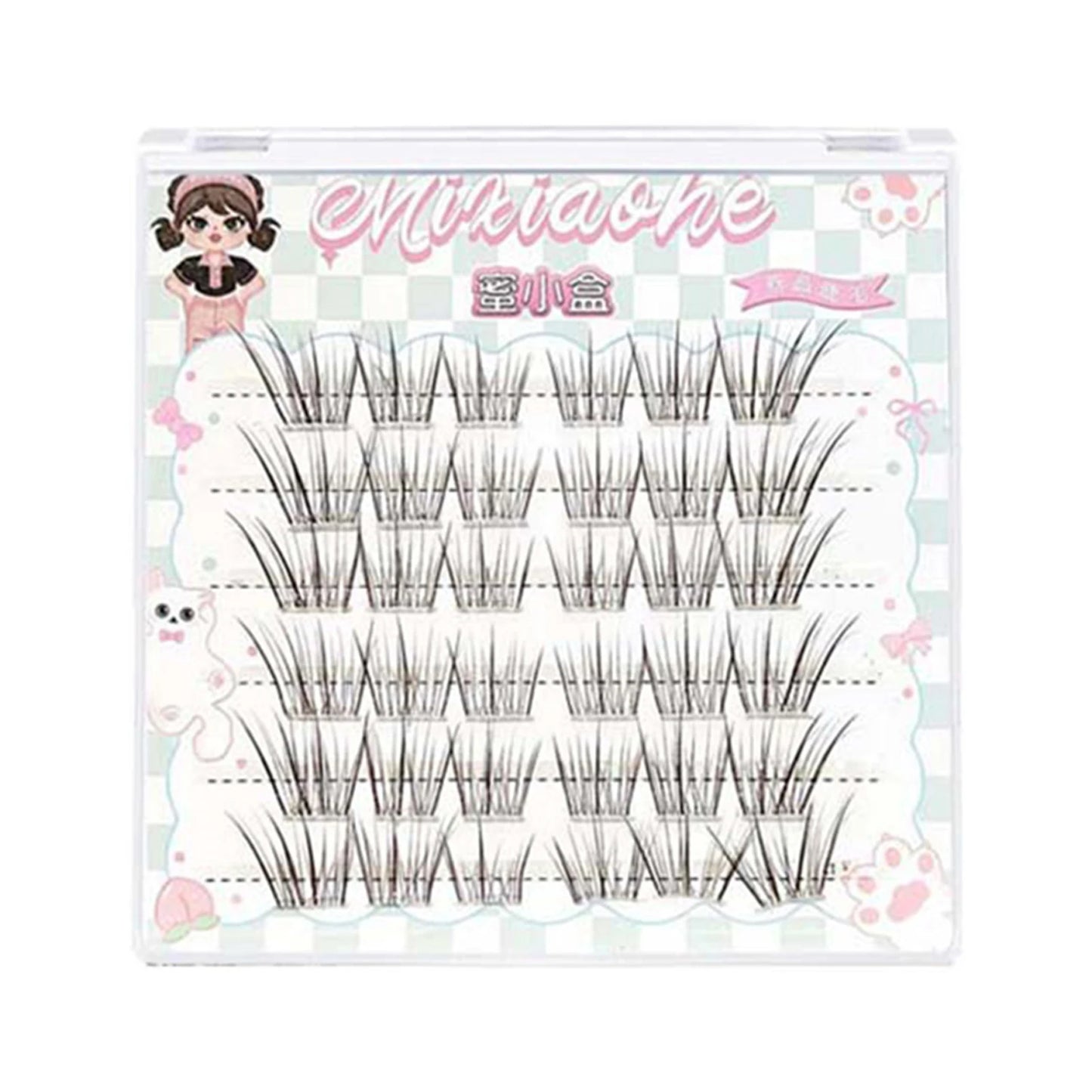 Glue-Free Cluster False Lashes – Soft Natural Manga Style 10–12mm