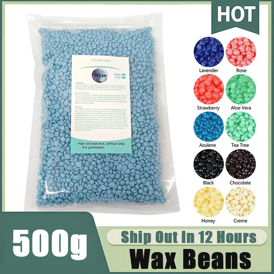 500g/400g/200g/50g Hard Wax Beans For Hair Removal Body Wax Heater Kit Waxing Wax Beans For Hair Removal Wax Heater Kit Peaceful Pleasures Health and Wellness