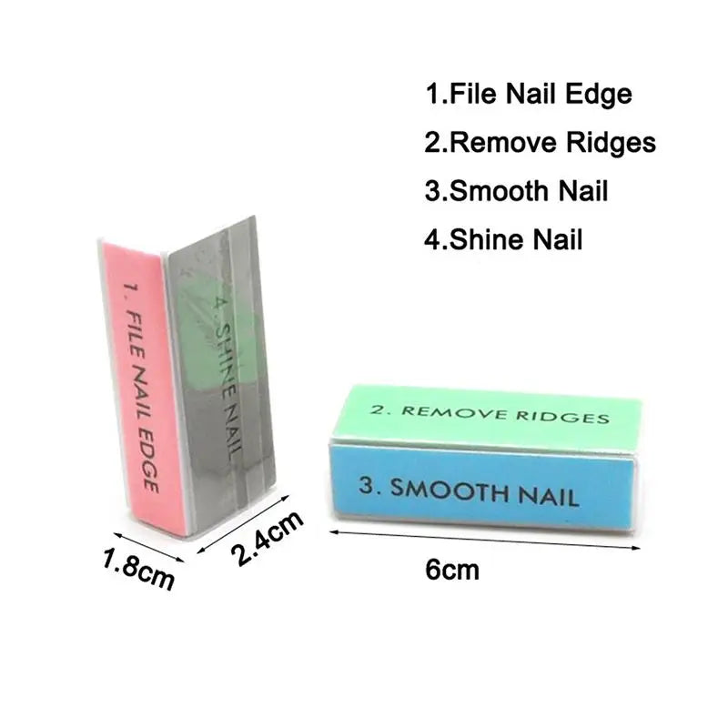 5 Pcs/Lot Nail Buffer Block 4 Way Colorful Buffing Block Shine Polisher Nail Buffing File Manicure Sanding Nail Art Tools Peaceful Pleasures Health and Wellness A2