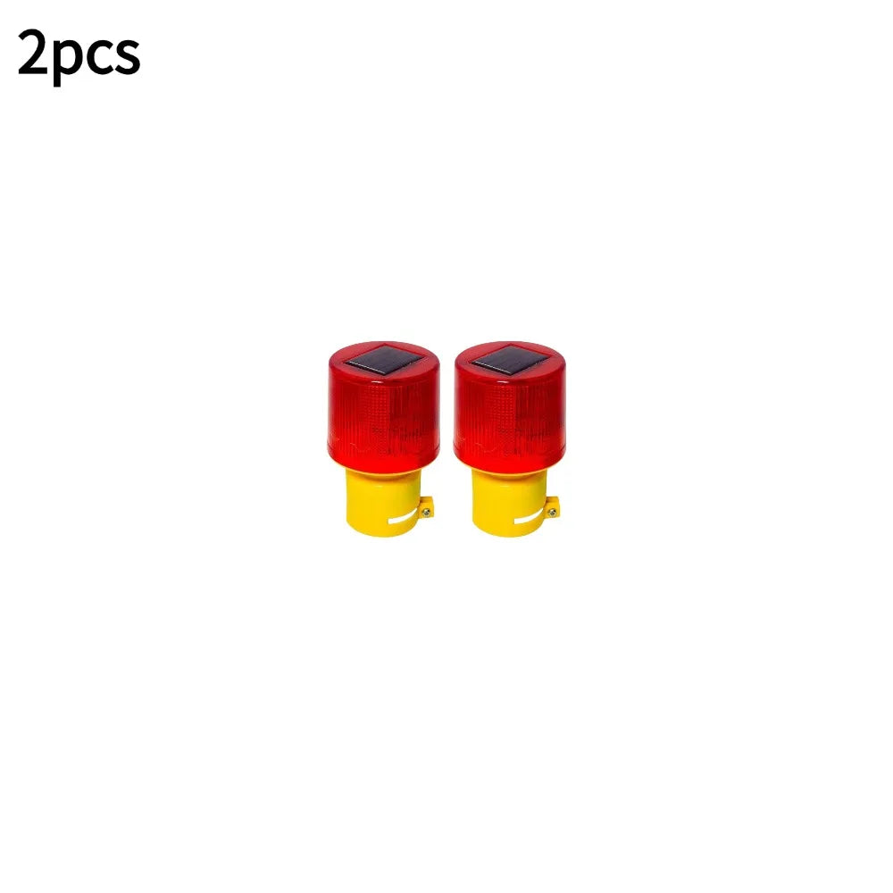 Solar LED Emergency Traffic Warning Light for Construction Peaceful Pleasures Health and Wellness 2pcs