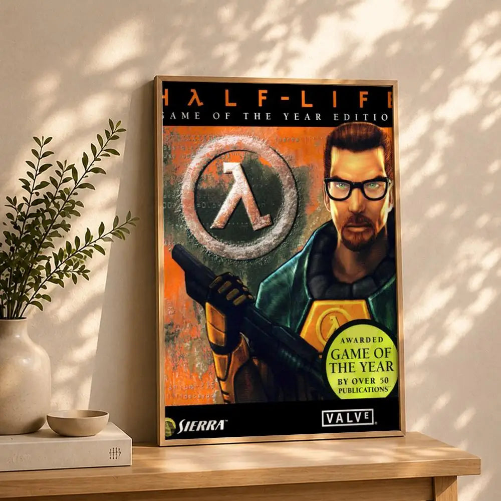 Half-Life 2 HD Self-Adhesive Waterproof Gaming Poster Wall Art Gaming Wall Poster Peaceful Pleasures Health and Wellness White14 15X20cmNoframe