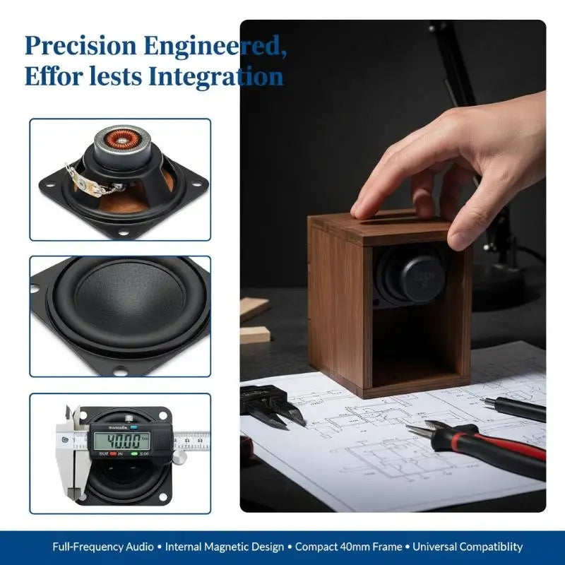 Internal Magnetic 40mm Speaker 16 Core 4 Euro 3W Square Shape for DIY Bluetooth Speaker Upgrades and Personal Audio Peaceful Pleasures Health and Wellness