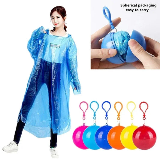 Compact Keychain Rain Poncho Ball – Emergency Travel Raincoat Emergency Rain Poncho Oasis Select